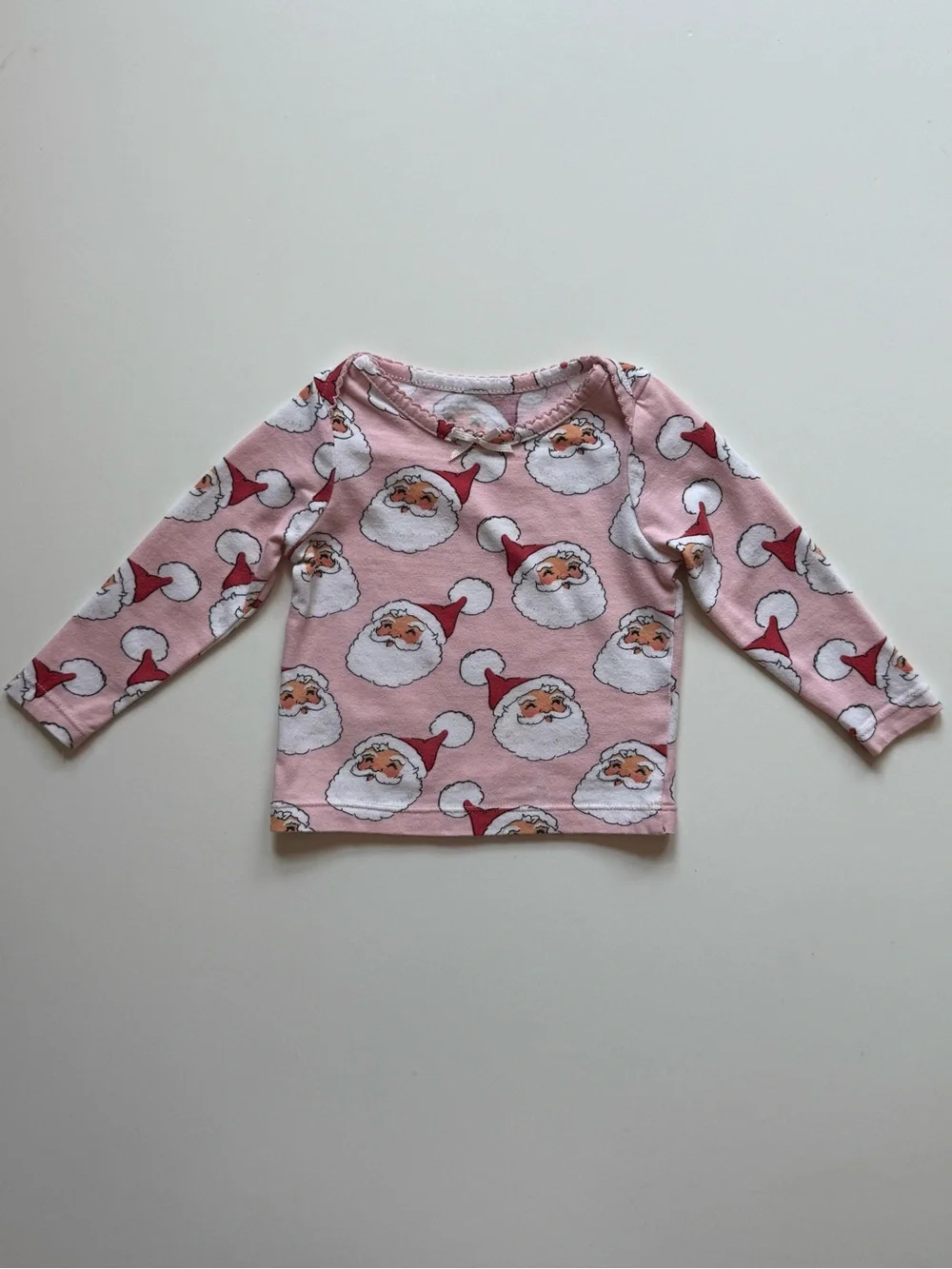 Pink Chicken Baby Girl Pink Santa Print Pajama Set - Size 6/12M